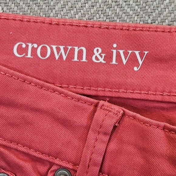 Crown & Ivy Men’s Motion Flex Chino Pants Berry Red 34x32 Straight Fit EUC LN - Picture 12 of 16